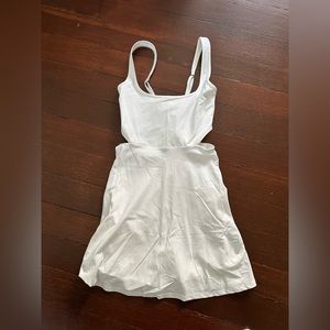 Abercrombie side cutout traveler mini dress, white, size small